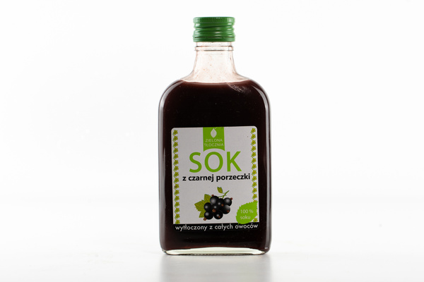 Sok z czarnej porzeczki 12 sztuk x 200 ml, naturalny 100% bez dodatków, zielona tłocznia