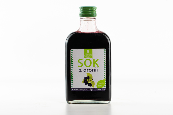 Sok z aronii 12 sztuk x 200 ml, naturalny 100% bez dodatków, zielona tłocznia