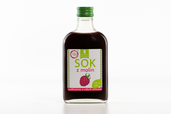 Sok z malin 200ml, naturalny 100% bez dodatków, zielona tłocznia