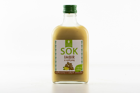 Sok z cytryn i imbiru 200 ml, sok imbir cytryna, naturalny 100% bez dodatków, zielona tłocznia