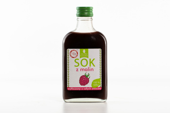 Sok z malin 200ml, naturalny 100% bez dodatków, zielona tłocznia