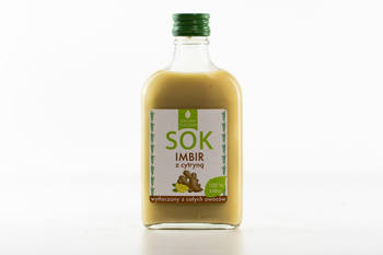 Sok z cytryn i imbiru 200 ml, sok imbir cytryna, naturalny 100% bez dodatków, zielona tłocznia